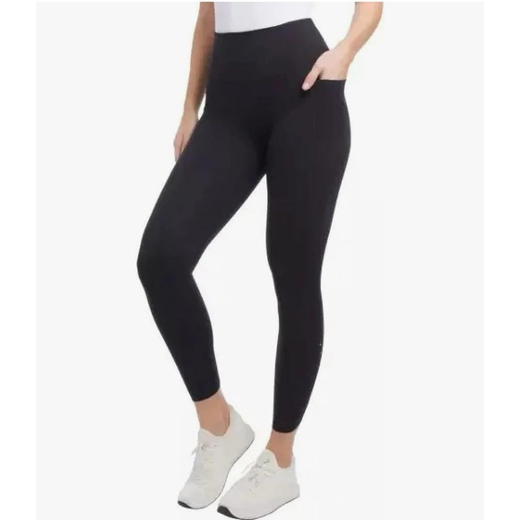 Danskin Pants - Danskin Women's High-Rise Brushed Leggings with Side Pockets , Black, Size XL/XG
